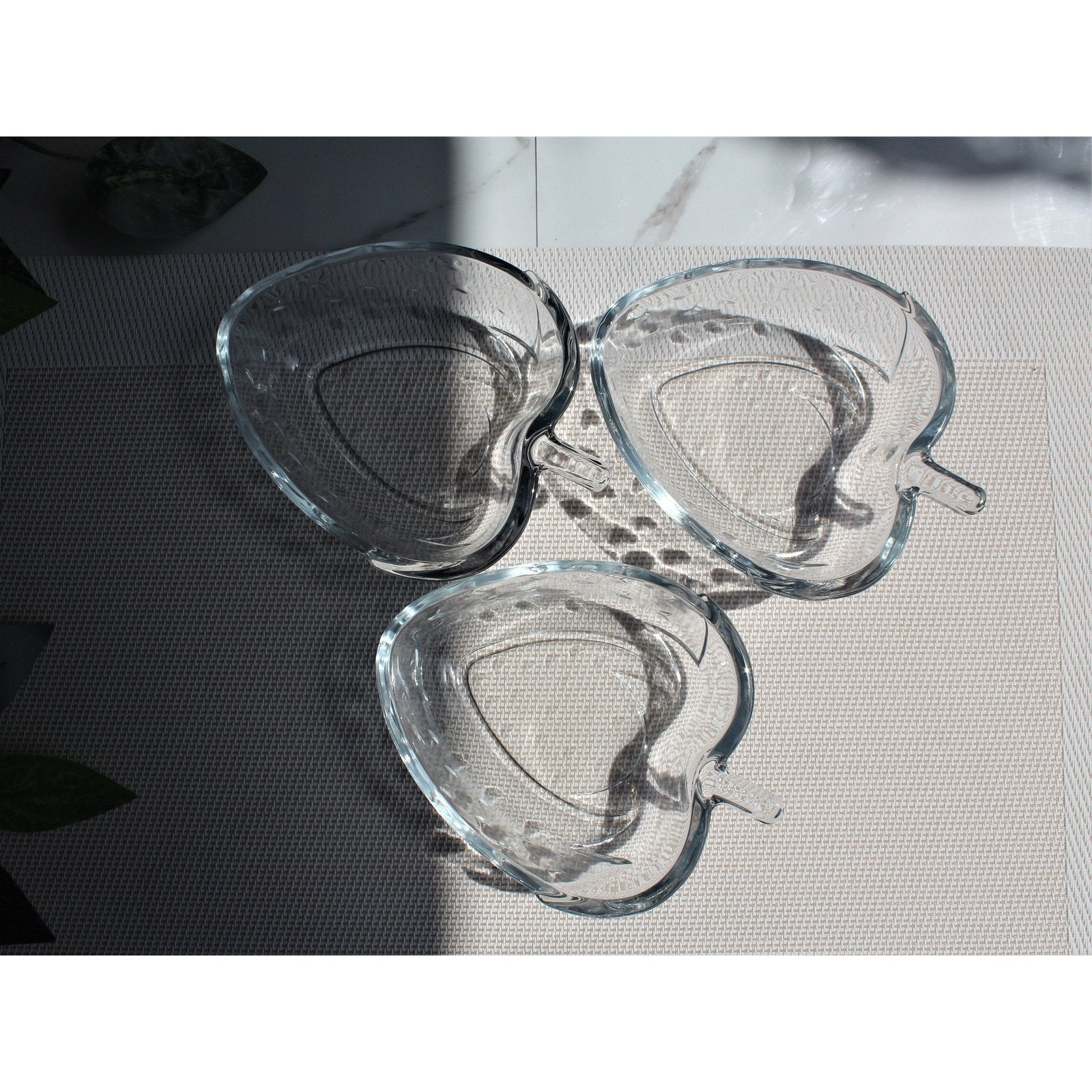 Set of 6 Strawberry Shaped Fruit Bowls Transparent Glass 4.5 Inches Each - Heaven of homes