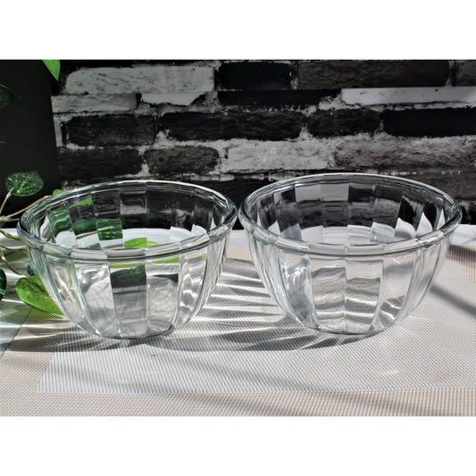 Royal Glass Mixing Bowl 7 Inches Clear Glass Microwave Oven safe Set of 2 - Heaven of homes