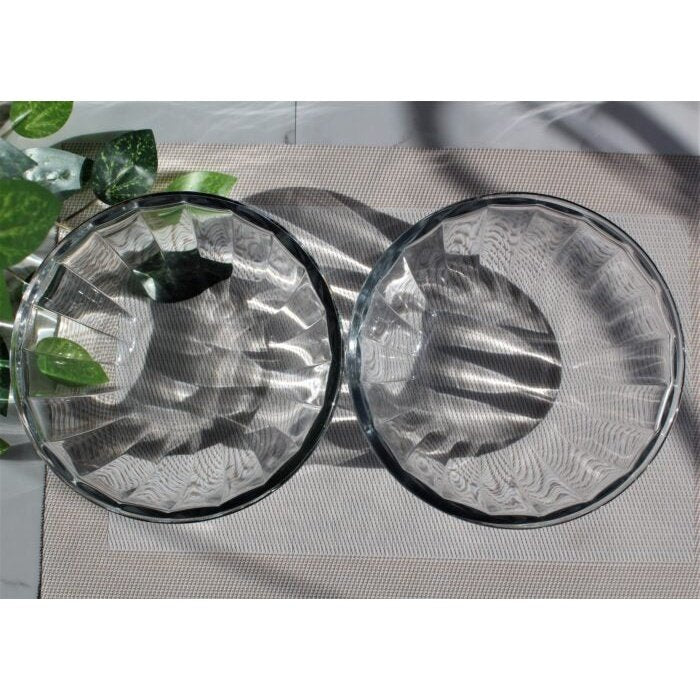 Royal Glass Mixing Bowl 7 Inches Clear Glass Microwave Oven safe Set of 2 - Heaven of homes