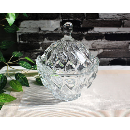 Florence Candy Bowl with Glass Lid Clear Glass Sugar Pot - Heaven of homes