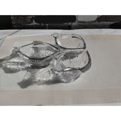 Royal Set of 6 Fish Shaped Fruit Bowls Transparent Glass 4.5 Inches Each Clear Glass Custard Bowls - Heaven of homes