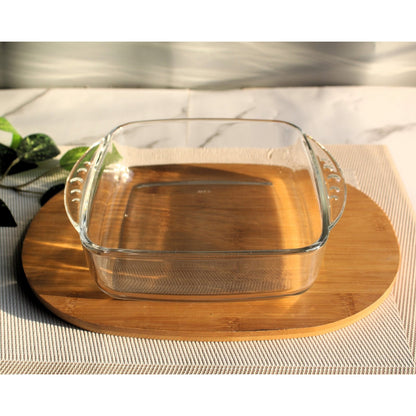 Royal Senobar Medium Square Baking Dish Clear Glass Serving Bowl Soup Bowl Pizza Baking Dish 7.5 Inches - Heaven of homes