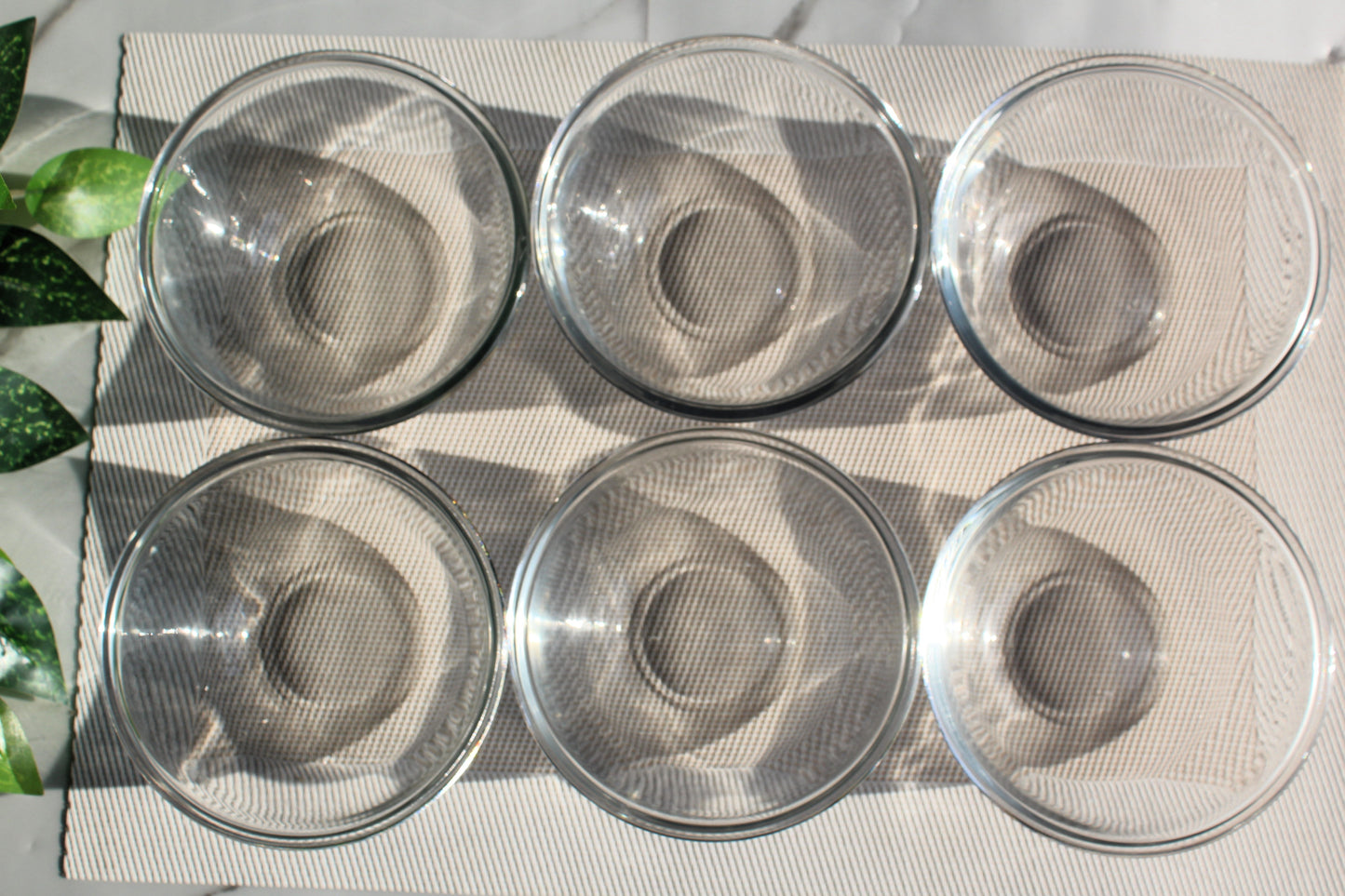 Set of 6 Soup Bowls Clear Glass Microve Safe Bowls 5 Inches Plain - Heaven of homes