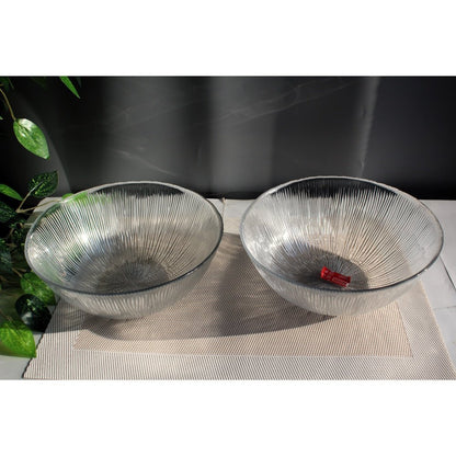 Set of 2 Solo Glass Serving Bowl Transparent Glass 6 Inches Serving Bowls - Heaven of homes