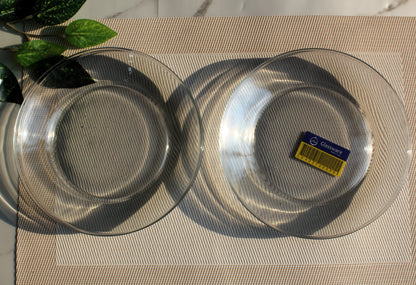 Plain Quarter Plates For Desserts Transparent Glass 6 Pieces Biscuit Plates - Heaven of homes