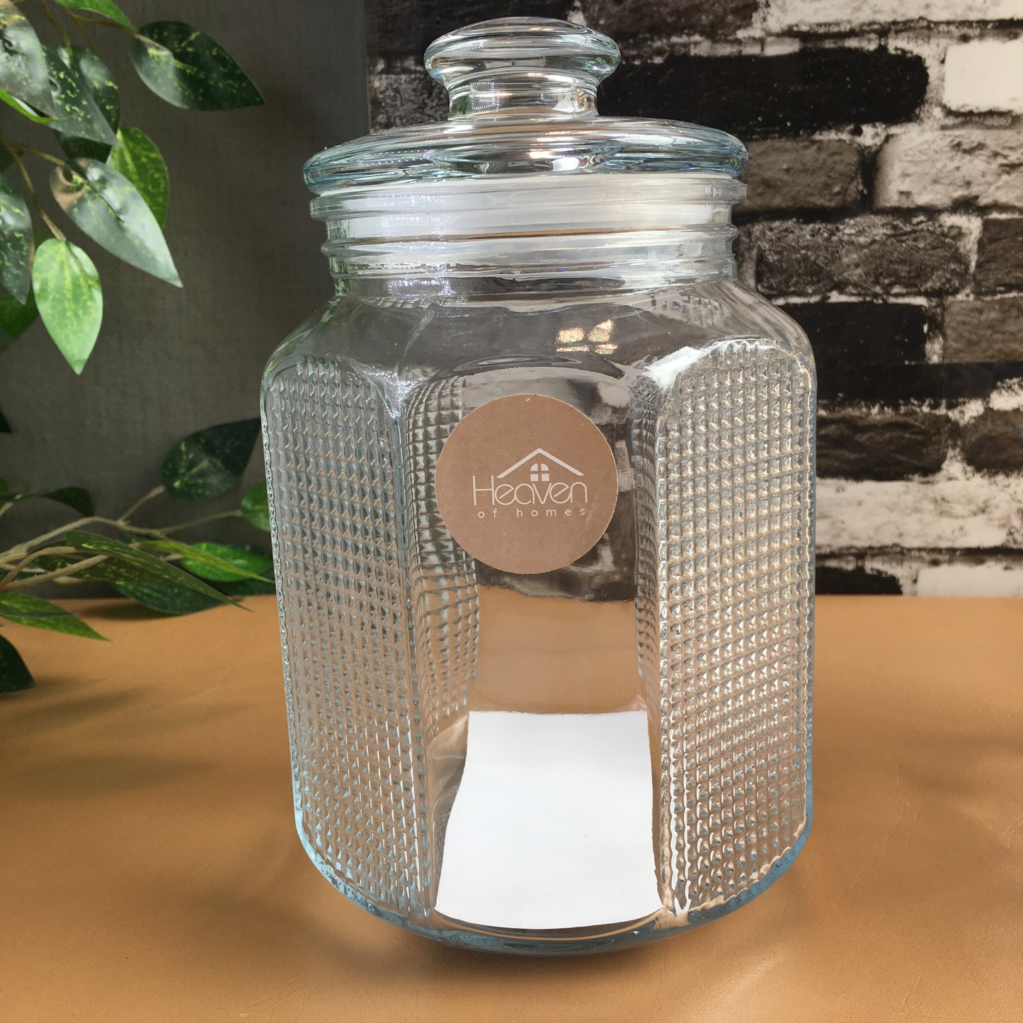 Delisoga® Air Tight Glass Jar 2.2 Liters Capacity Clear Glass Storage Jar - Heaven of homes