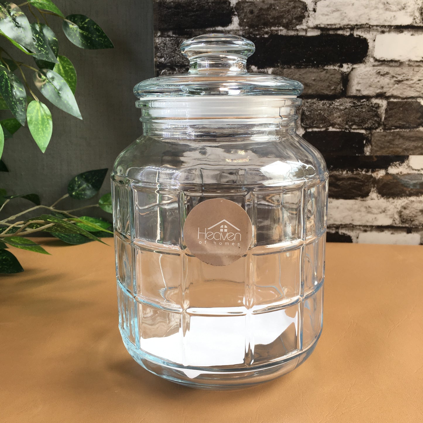 Delisoga® Air Tight Glass Jar 2.2 Liters Capacity Clear Glass Storage Jar - Heaven of homes