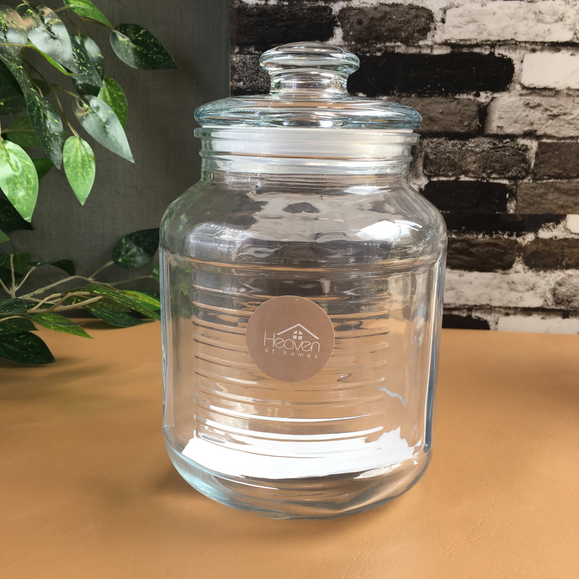 Delisoga® Air Tight Glass Jar 2.2 Liters Capacity Clear Glass Storage Jar - Heaven of homes