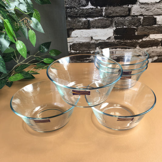 Delisoga® Set of 6 Clear Glass Soup Bowls - 6.5 Inch Transparent Design