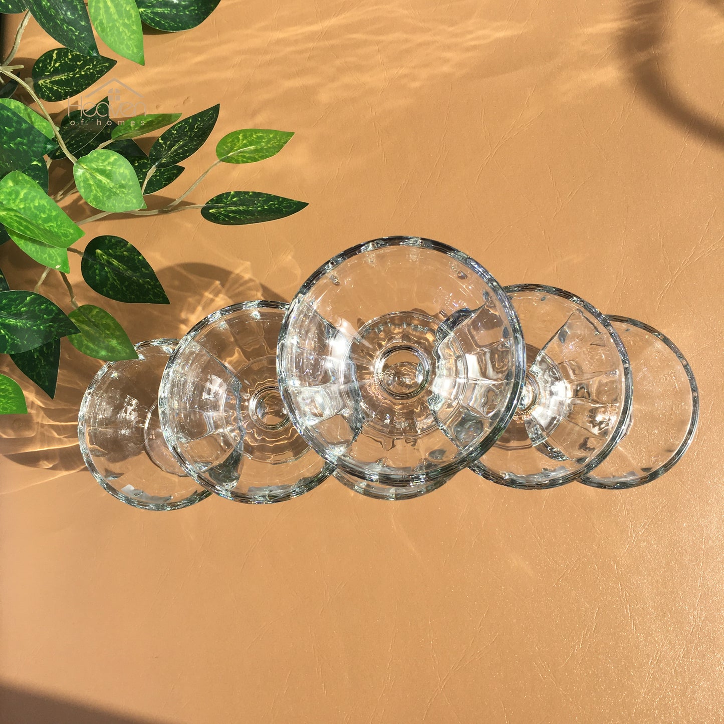 Delisoga® Set of 6 Ice Cream Bowls - Clear Glass Serving Bowls for Desserts