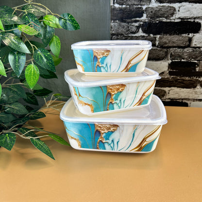 Set of 3 Melamine Bowls with Lids – BPA-Free, Microwave Safe, Ideal for Storage & Serving | Heaven Collection