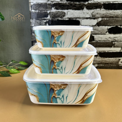 Set of 3 Melamine Bowls with Lids – BPA-Free, Microwave Safe, Ideal for Storage & Serving | Heaven Collection