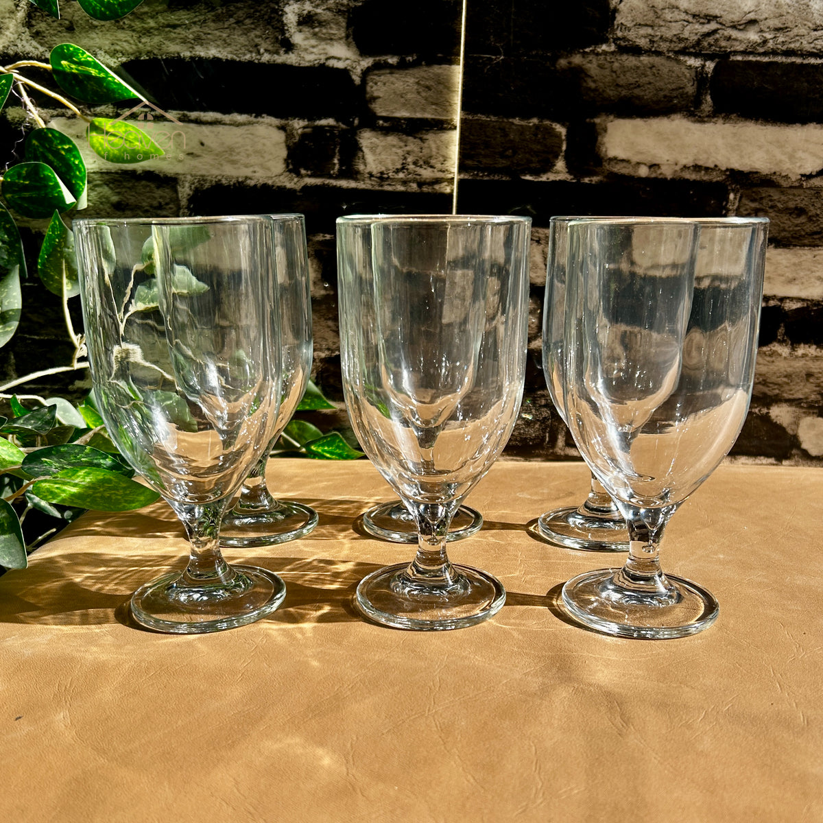 Delisoga® 6-piece 340ml Transparent Vine Glass Drinking Glasses – For Home & Dining Plain K325