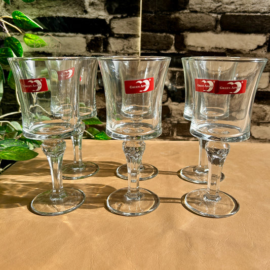 Deli® Set of 6 Stemmed Drinking Glasses – 280ml Premium Water, Juice & Mocktail Glasses