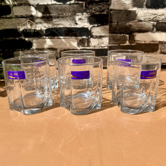Delisoga® Set of 6 Transparent Glass Tumblers – 355ml for Home & Dining