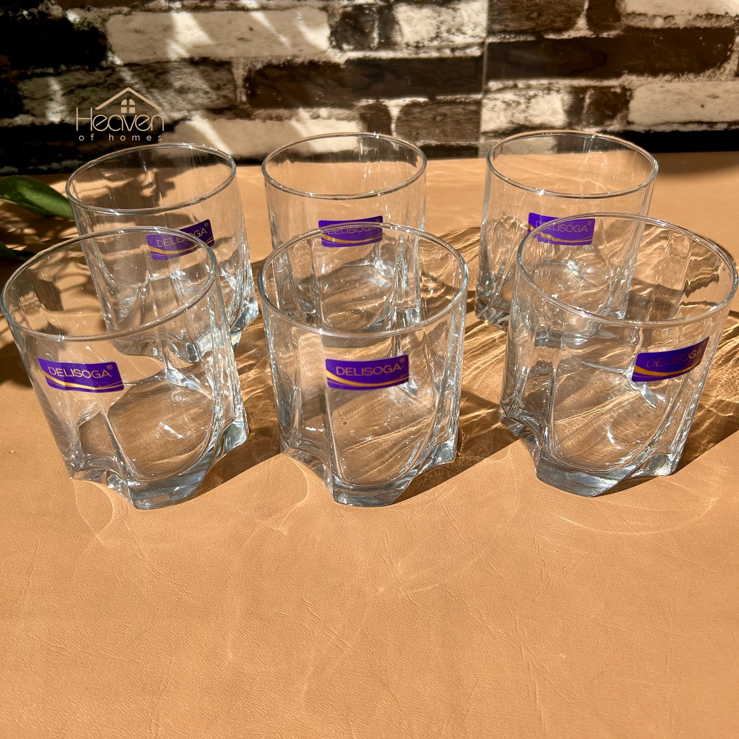 Delisoga® Set of 6 Transparent Glass Tumblers – 355ml for Home & Dining
