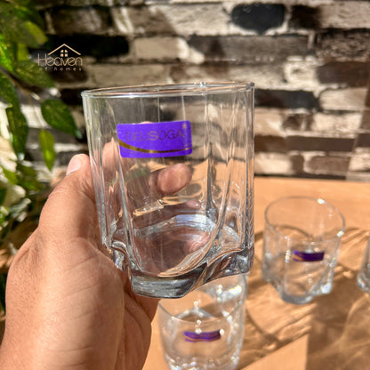 Delisoga® Set of 6 Transparent Glass Tumblers – 355ml for Home & Dining