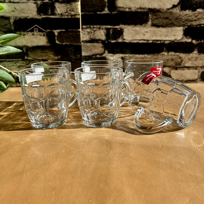 Deli® 6-Piece 220 ml Glass Cup Set – Clear, Heat-Resistant Cups for Tea & Coffee ZB01-130