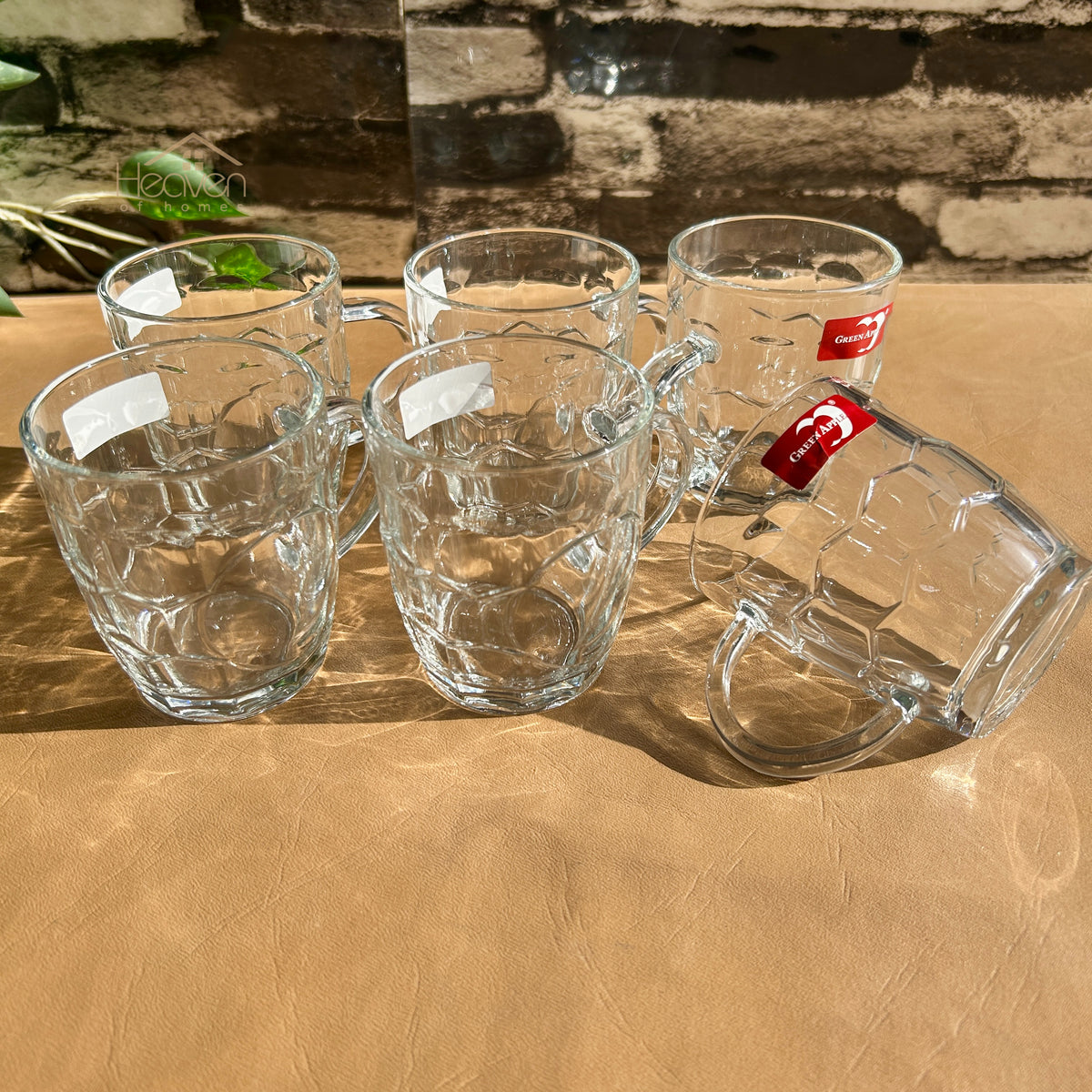 Deli® 6-Piece 220 ml Glass Cup Set – Clear, Heat-Resistant Cups for Tea & Coffee ZB01-130