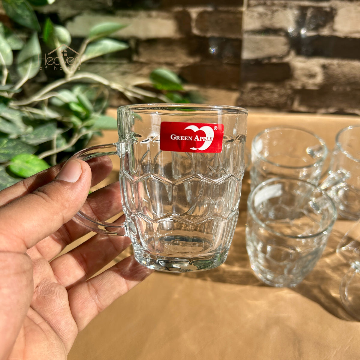 Deli® 6-Piece 220 ml Glass Cup Set – Clear, Heat-Resistant Cups for Tea & Coffee ZB01-130