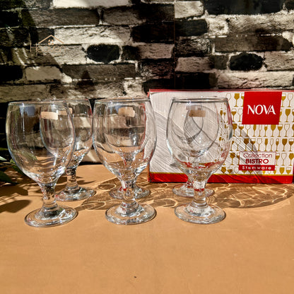 Nova® Set of 6 Clear Glass Vine Tumblers – Stylish Glassware for Everyday Use Bistro 280 ml