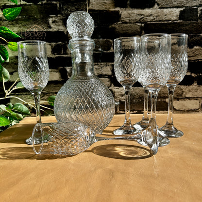 Heaven® 7-Piece Vine Water Set – 1 Decanter & 6 Matching Drinking Glasses