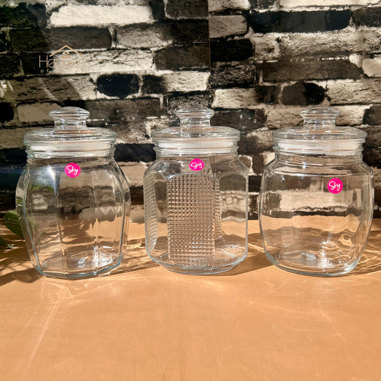 Heaven® Medium Clear Glass Storage Jar with Airtight Lid – Perfect for Kitchen & Pantry