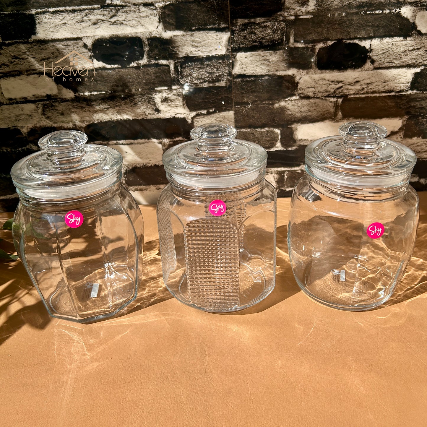 Heaven® Medium Clear Glass Storage Jar with Airtight Lid – Perfect for Kitchen & Pantry