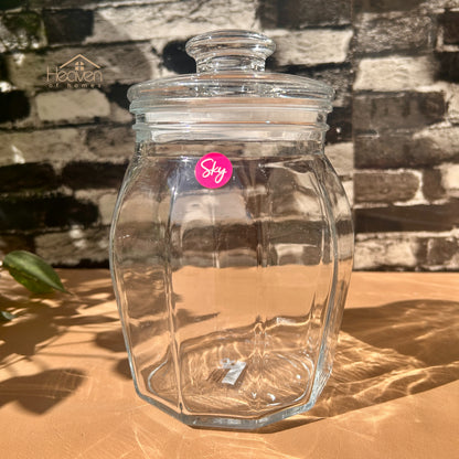 Heaven® Medium Clear Glass Storage Jar with Airtight Lid – Perfect for Kitchen & Pantry