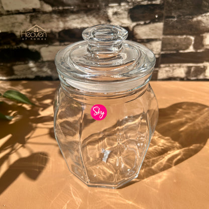 Heaven® Medium Clear Glass Storage Jar with Airtight Lid – Perfect for Kitchen & Pantry