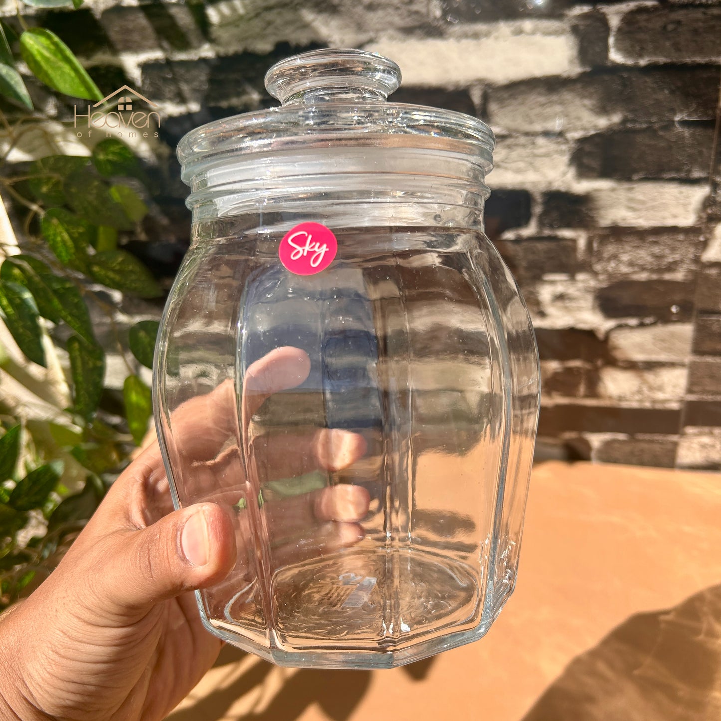 Heaven® Medium Clear Glass Storage Jar with Airtight Lid – Perfect for Kitchen & Pantry