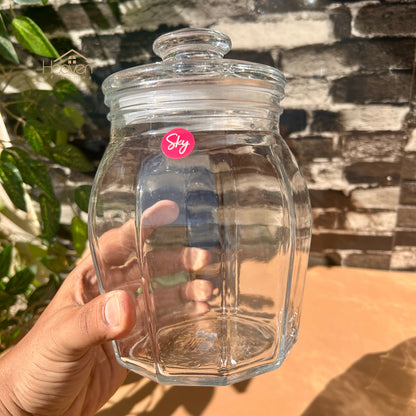 Heaven® Medium Clear Glass Storage Jar with Airtight Lid – Perfect for Kitchen & Pantry