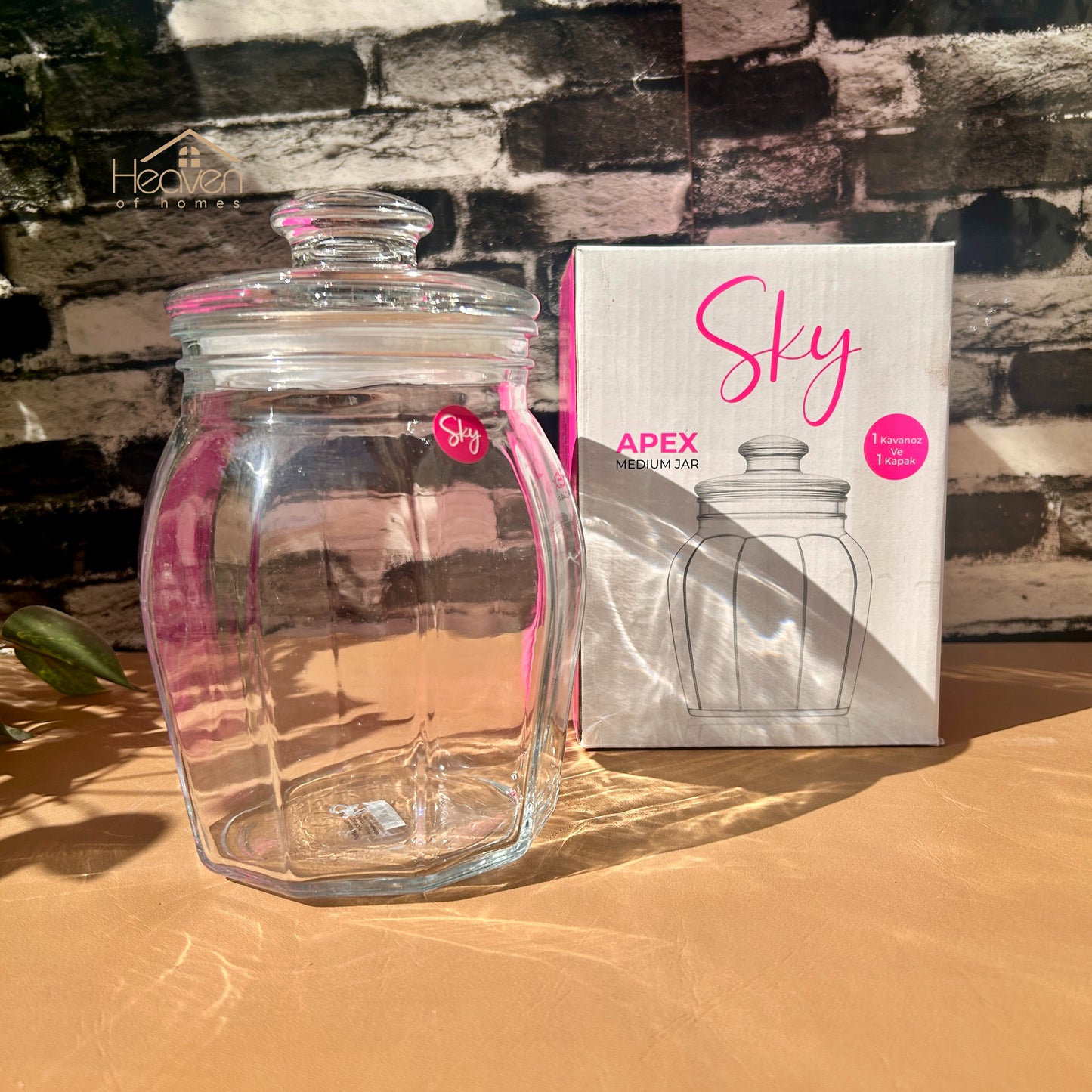 Heaven® Medium Clear Glass Storage Jar with Airtight Lid – Perfect for Kitchen & Pantry