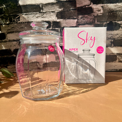 Heaven® Medium Clear Glass Storage Jar with Airtight Lid – Perfect for Kitchen & Pantry