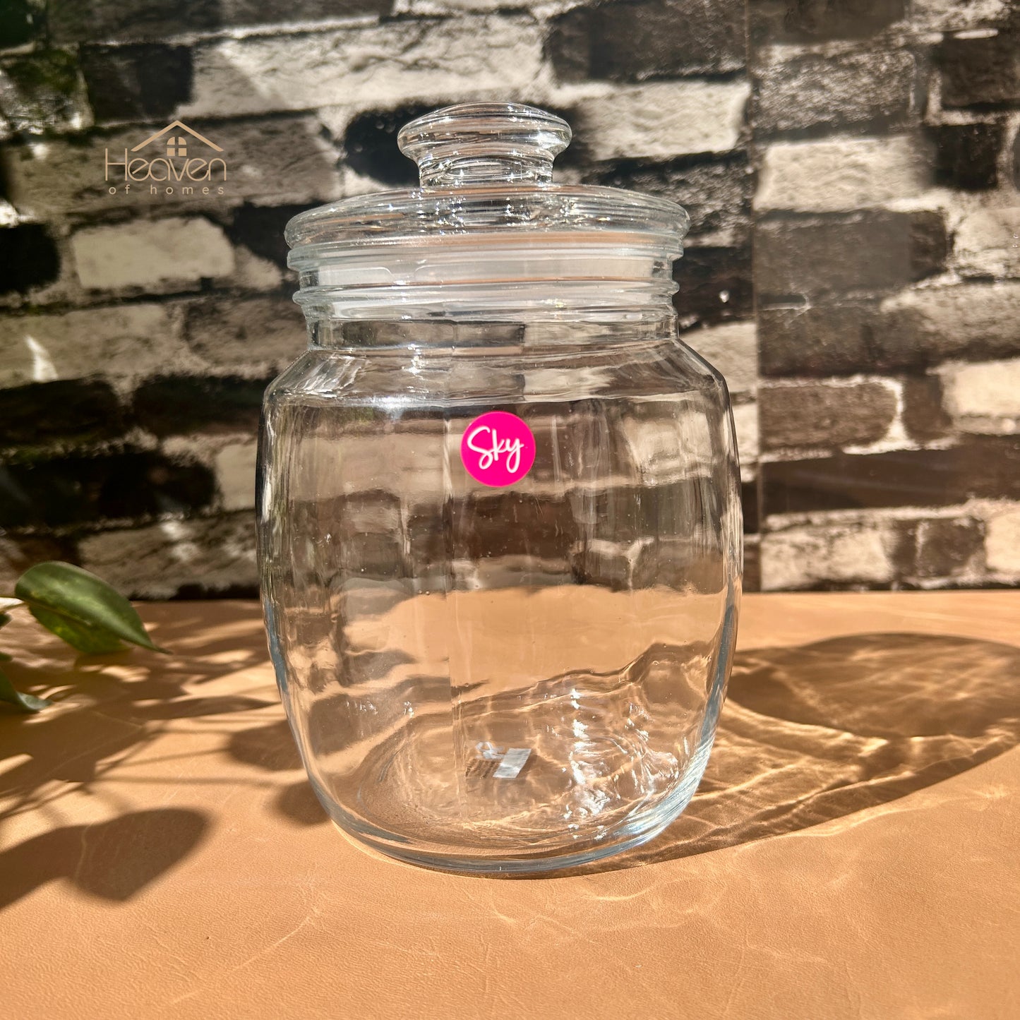 Heaven® Medium Clear Glass Storage Jar with Airtight Lid – Perfect for Kitchen & Pantry