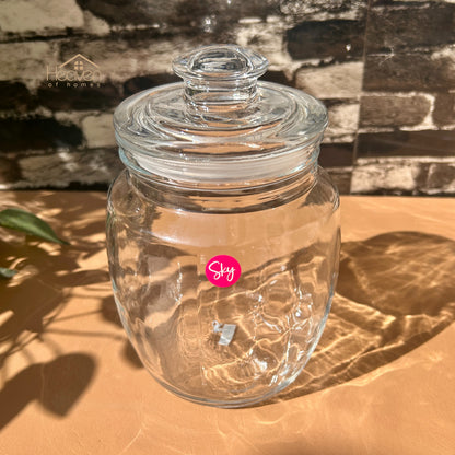 Heaven® Medium Clear Glass Storage Jar with Airtight Lid – Perfect for Kitchen & Pantry