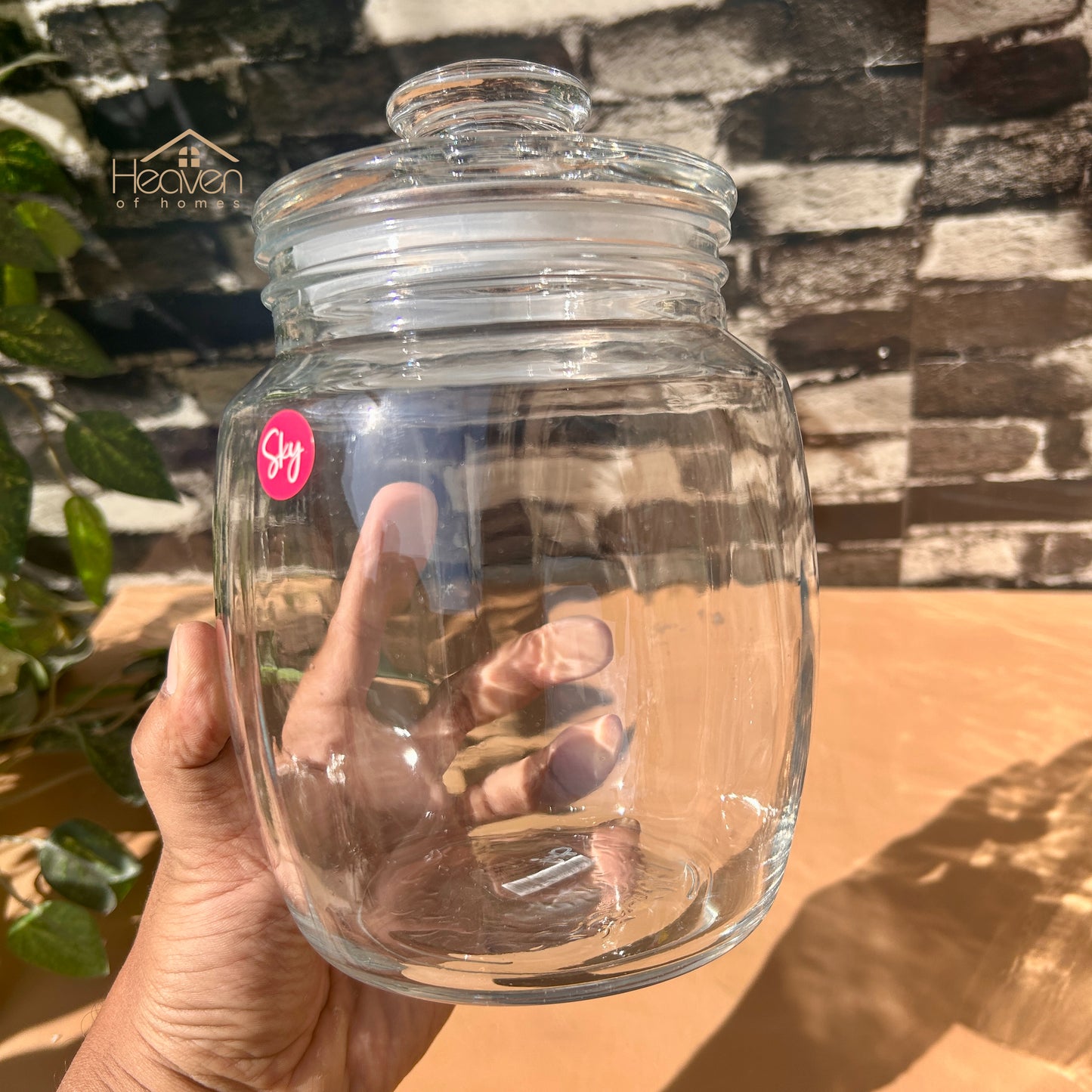 Heaven® Medium Clear Glass Storage Jar with Airtight Lid – Perfect for Kitchen & Pantry