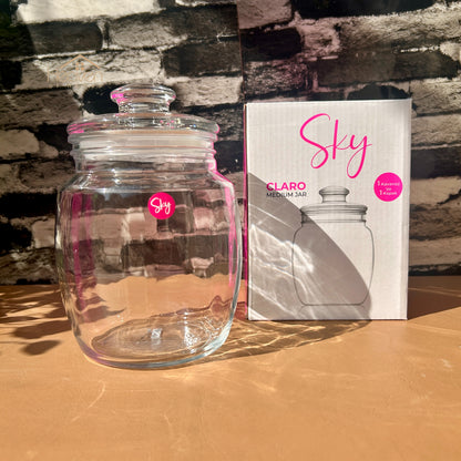 Heaven® Medium Clear Glass Storage Jar with Airtight Lid – Perfect for Kitchen & Pantry