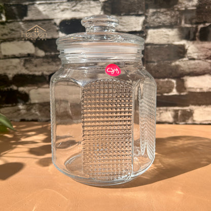 Heaven® Medium Clear Glass Storage Jar with Airtight Lid – Perfect for Kitchen & Pantry