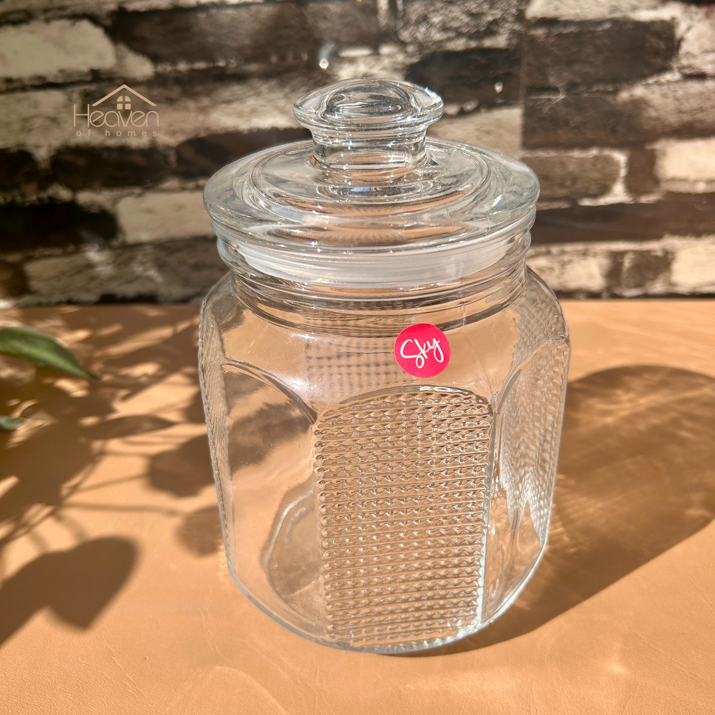 Heaven® Medium Clear Glass Storage Jar with Airtight Lid – Perfect for Kitchen & Pantry