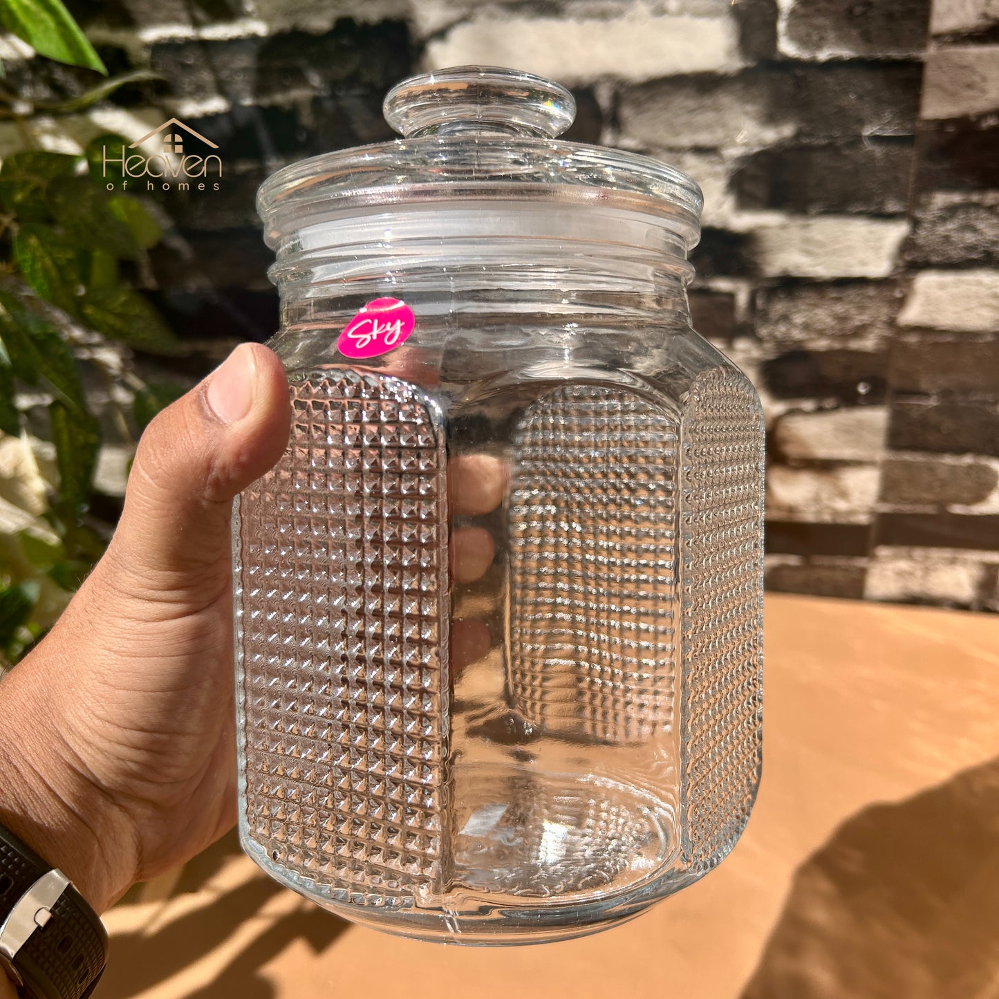 Heaven® Medium Clear Glass Storage Jar with Airtight Lid – Perfect for Kitchen & Pantry