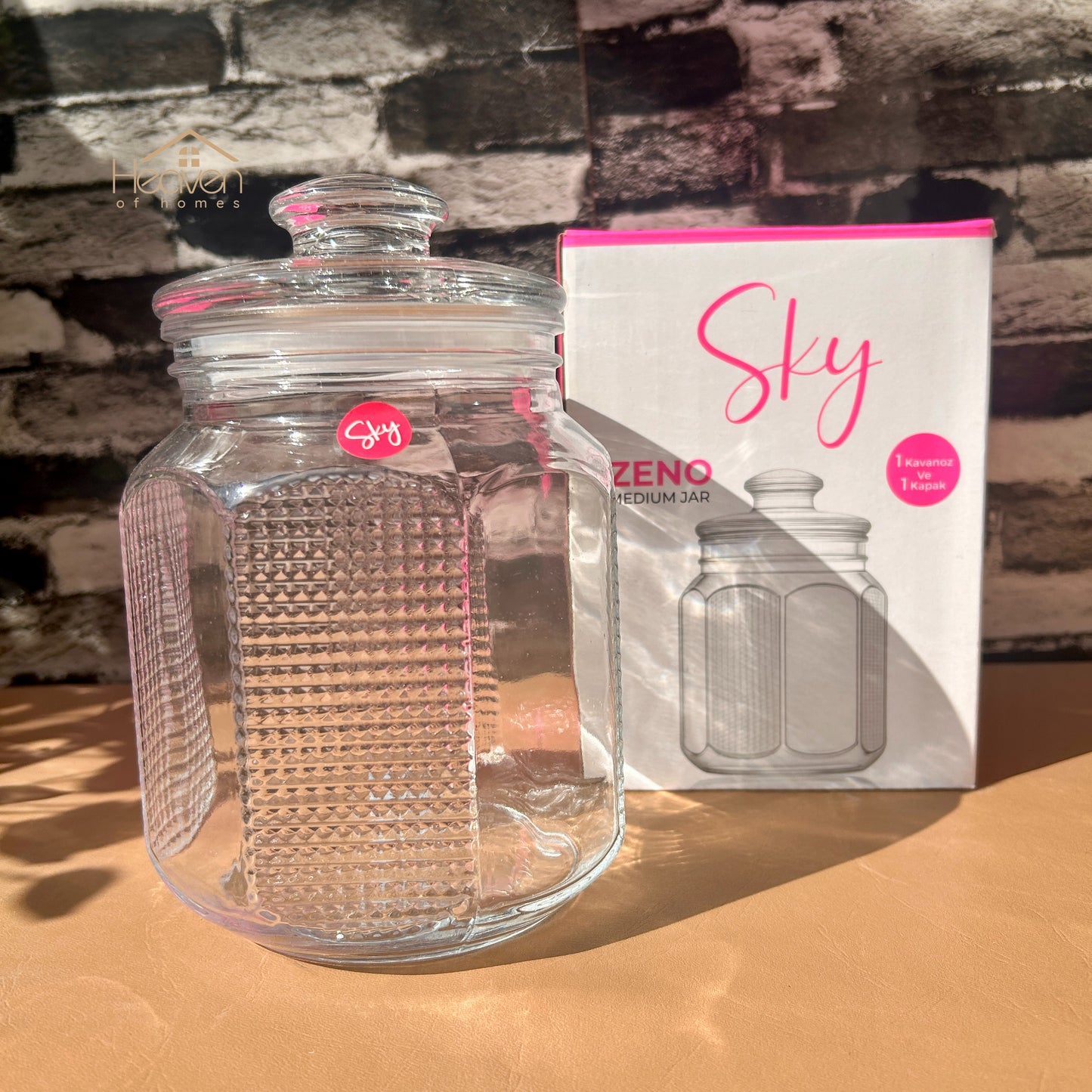 Heaven® Medium Clear Glass Storage Jar with Airtight Lid – Perfect for Kitchen & Pantry