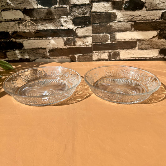Heaven® Set of 2 Clear Glass Plates – 9-Inch Transparent Dinner Plates