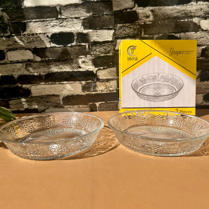 Heaven® Set of 2 Clear Glass Plates – 9-Inch Transparent Dinner Plates