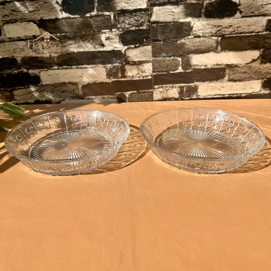 Heaven® 2-Piece Transparent Glass Plate Set – 9-Inch Elegant Tableware