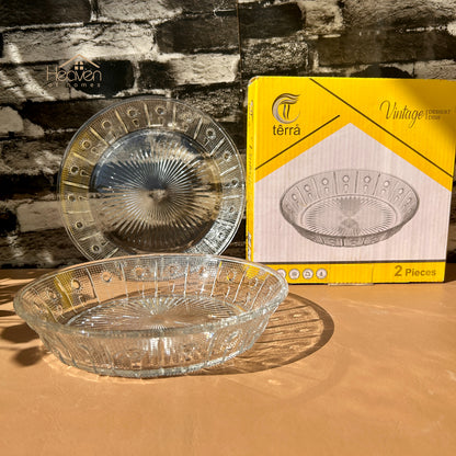 Heaven® 2-Piece Transparent Glass Plate Set – 9-Inch Elegant Tableware