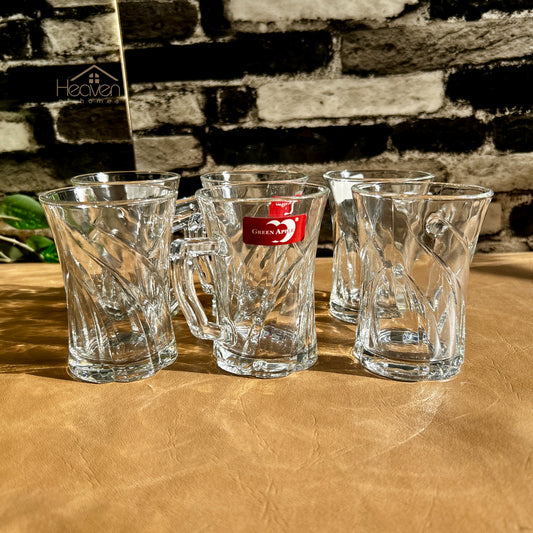 Deli® 6-Piece 160 ml Glass Cup Set – Clear, Heat-Resistant Cups for Tea & Coffee ZB315