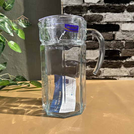 Delisoga® Premium 1.8-Liter Glass Serving Jug – Elegant Pitcher for Beverages Glass Material Plain - Heaven of homes - Sale Pakistan