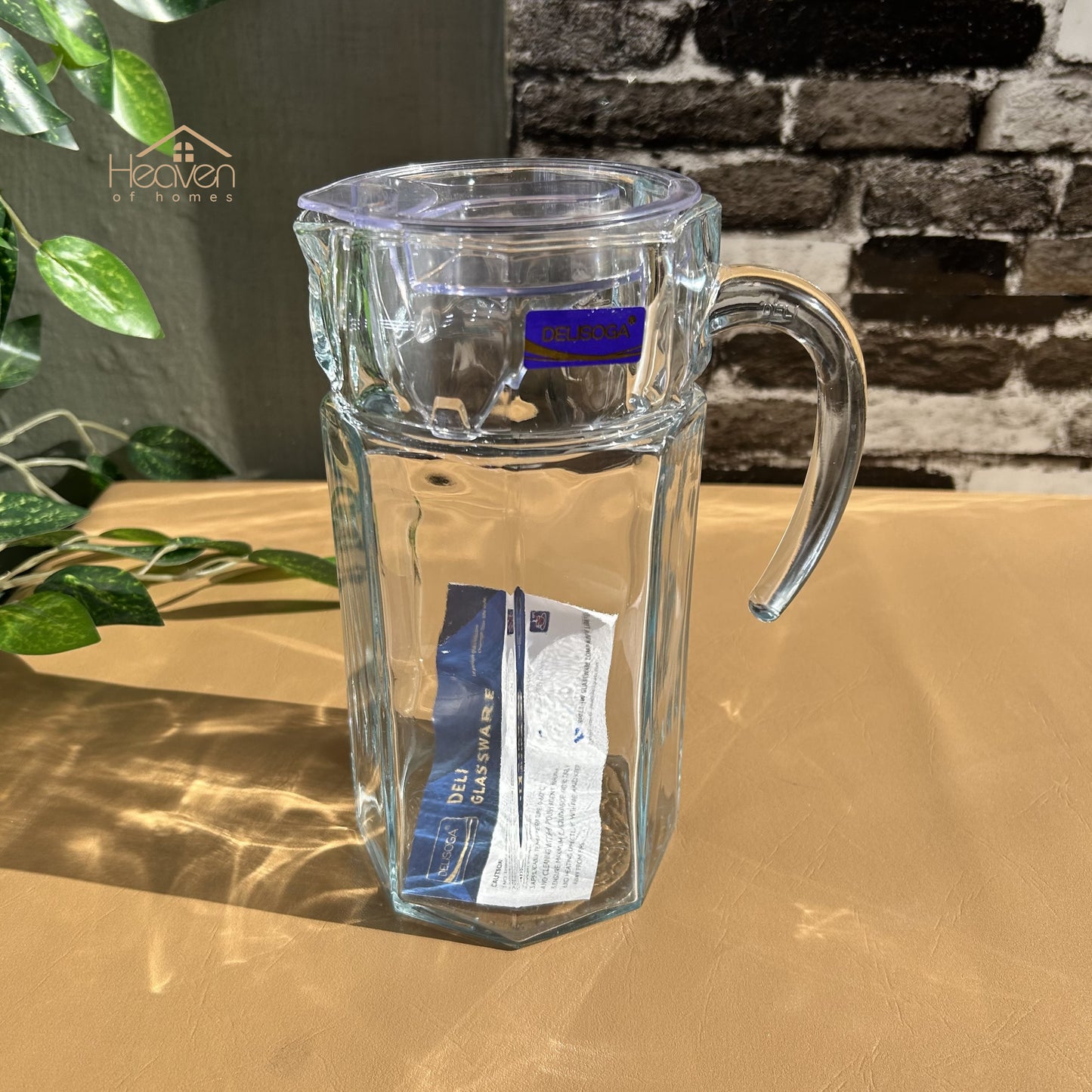 Delisoga® Premium 1.8-Liter Glass Serving Jug – Elegant Pitcher for Beverages Glass Material Plain