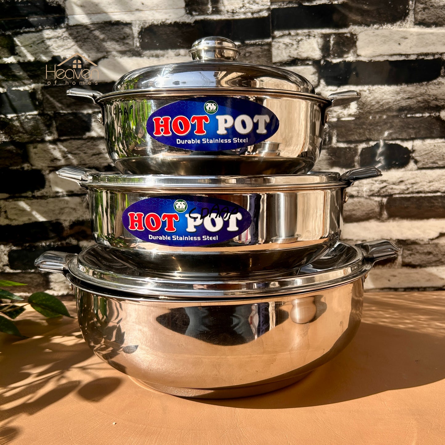 Heaven® Stainless Steel Hot Pot – Durable Insulated Food & Double Body with Side Locks